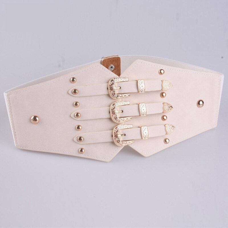 Cinturón de lujo con hebilla de aleación para mujer, cinturón de alta elasticidad con diseño de hebilla de aleación para vestido
