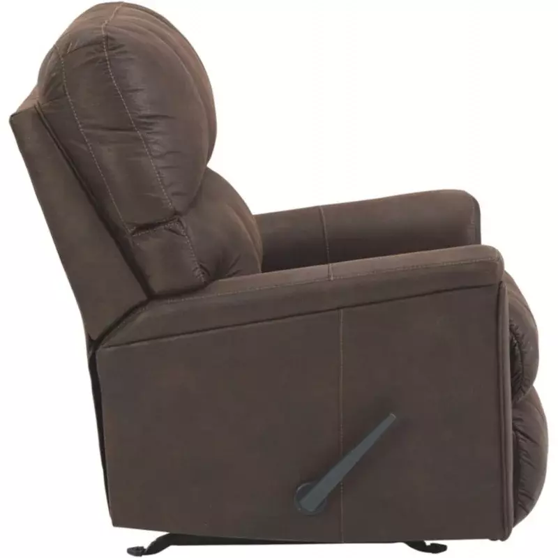 Signature Design by Ashley Navi Faux Leather Modern Manual Rocker Recliner, Brown