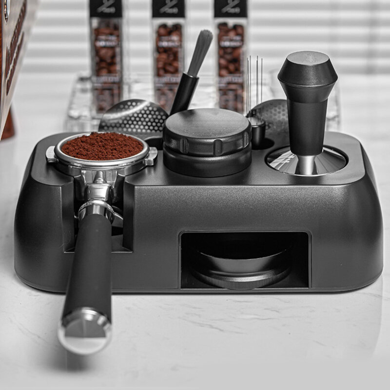 Regulowana wysokość Anti Slip ABS regulowany uchwyt na Portafilter do kawy łatwy do czyszczenia stojak Tamper do Espresso