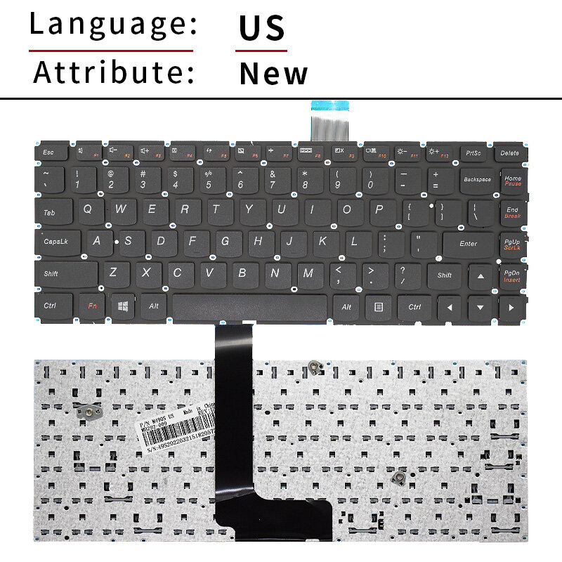 Teclado de EE. UU. Para LENOVO M490S, M4400S, B4400S, B4450S, B490S, M495S, teclado de ordenador portátil