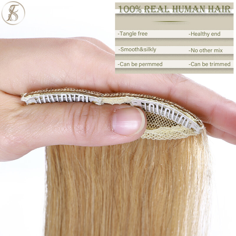 TESS Hair Clip Natural Hair Extensions Clip In Human Hair Extensions 12Inch Hairpiece Replenish Hair Volume Clip In Natural Hair