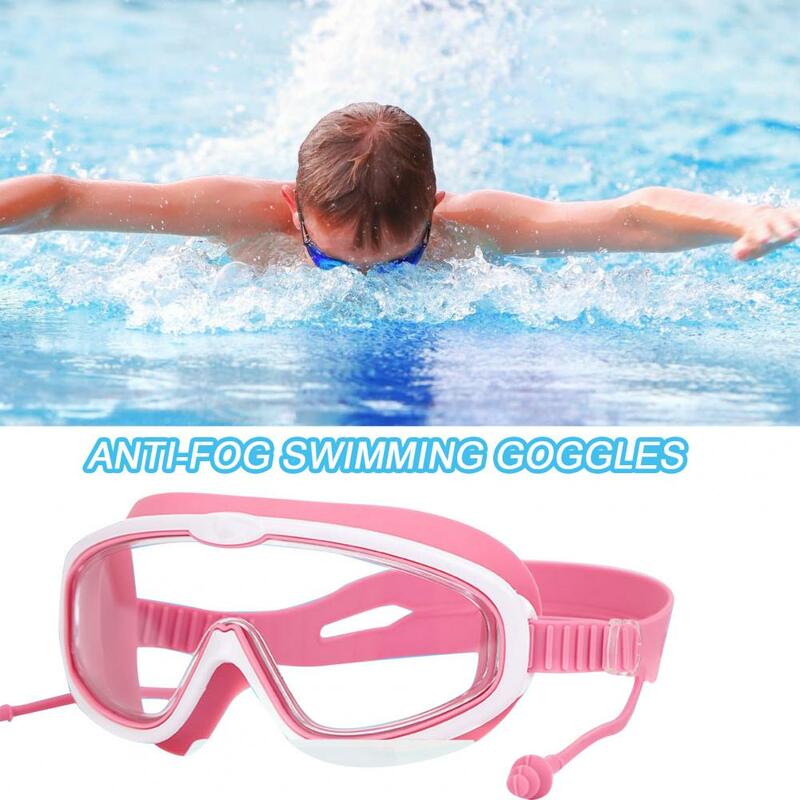 Occhialini da nuoto con tappi per le orecchie Set di occhialini da nuoto per giovani con tappi per le orecchie lenti di protezione Uv occhiali per bambini in Silicone per immersioni per età