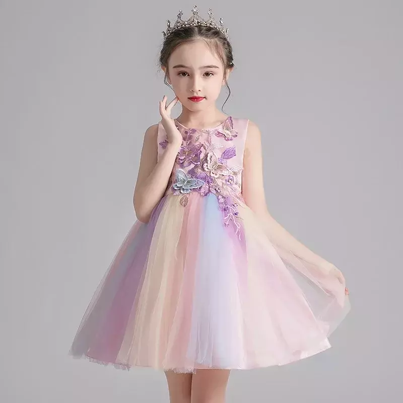 Vestido de performance chinês infantil, vestido de menina, versão coreana, 2021