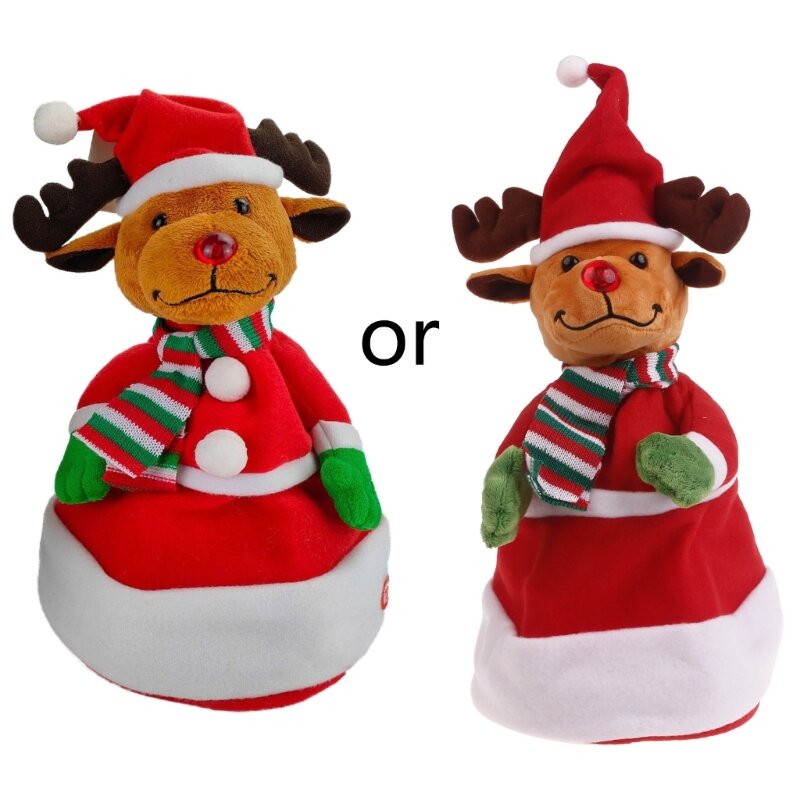 Рождественская шапка со светодиодной подсветкой, Санта-Снеговик, олень, Рождественская вечеринка, шапка для рождественского для