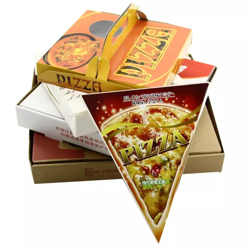 Flauta troquelada de diseño impreso personalizado, embalaje corrugado de pizza bo, producto personalizado de China, de alta calidad