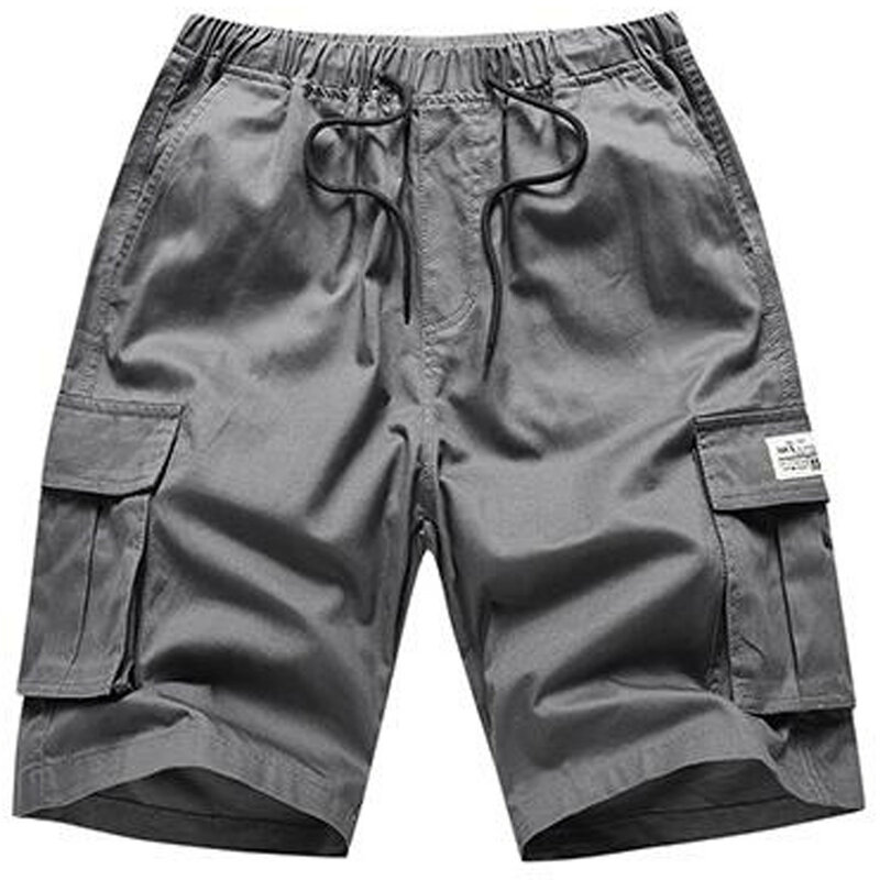 Pantalones cortos informales para hombre, Shorts deportivos de verano para exteriores, Color sólido, combinan con todo, talla grande, varios bolsillos, holgados, a la moda, uso diario