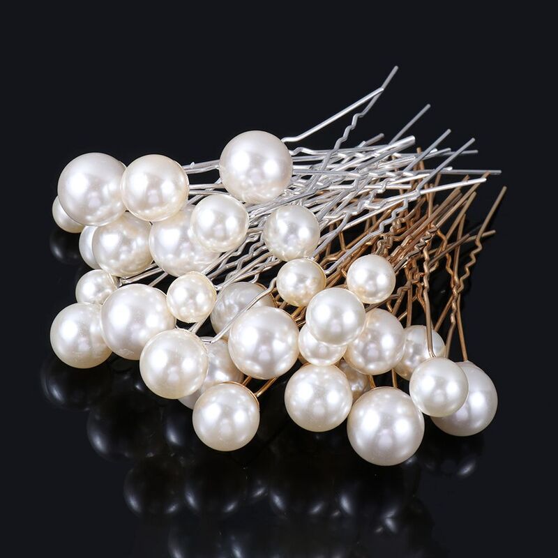 20Pcs/Set Hair Pins Hair Accessories For Women Bridal Wedding Hair Clip Jewelry Pearl Rhinestone Flower Hair Clip Pins Headpiece