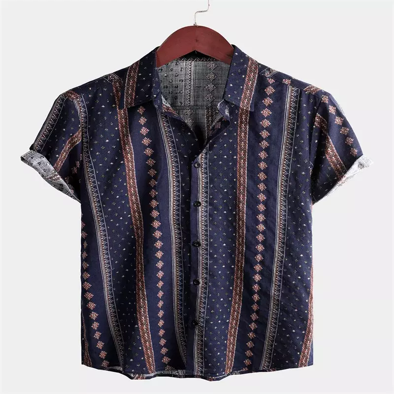 Гавайская Мужская рубашка с коротким рукавом, модные повседневные топы, Лидер продаж 2023, Новая удобная мягкая дышащая ткань