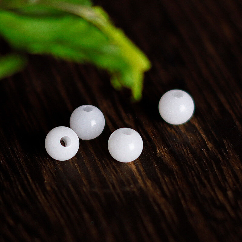 Perles Rondes Blanches Naturelles de Haute Densité, Accessoires Semi-Finis, Bodhi Root At, DIY