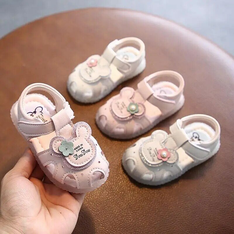 2022 sandálias de bebê para meninas princesa dedo do pé fechado verão criança infantil crianças princesa walkers bebê meninas sapatos sandálias