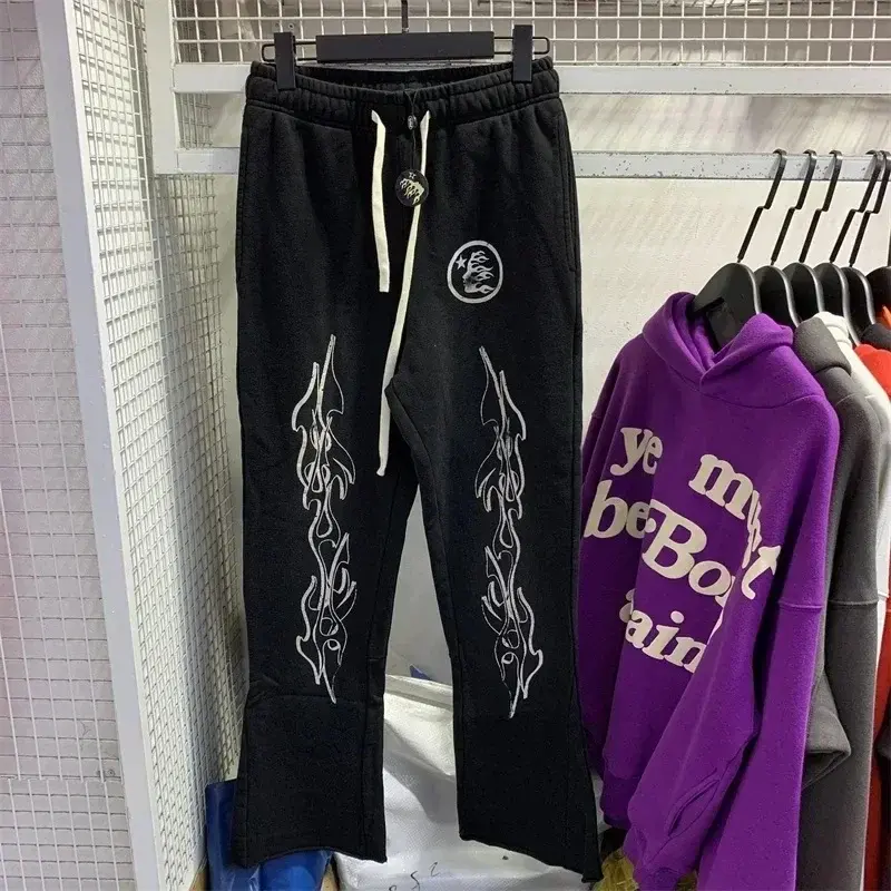 Pantalones con estampado de logotipo para mujer, chándal de algodón puro de retales, pantalones de chándal con cordón