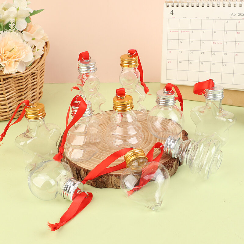 1 шт. 50 мл рождественские шарики для выпечки рождественские Заполняемые елочные украшения прозрачный пластиковый подвесной флакон для конфет и сока
