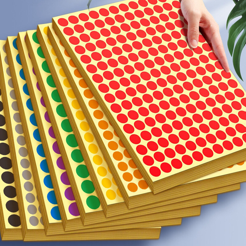 혼합 색상 원형 스티커, 라운드 컬러 코드 문구류 용품, 도트 스티커, 도트 DIY 스크랩북 라벨, 팩당 16 매