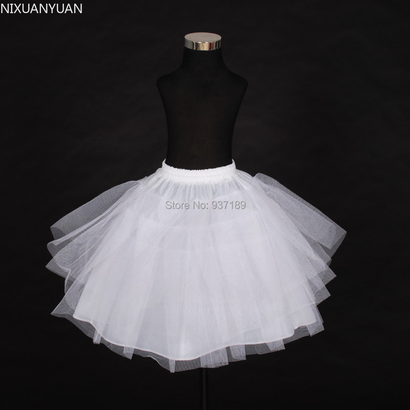 2023 Free Shipping Top Quality Stock Three Layer Net White A-Line Flower Girl Dress Petticoat / Child Crinolines/Underskirt