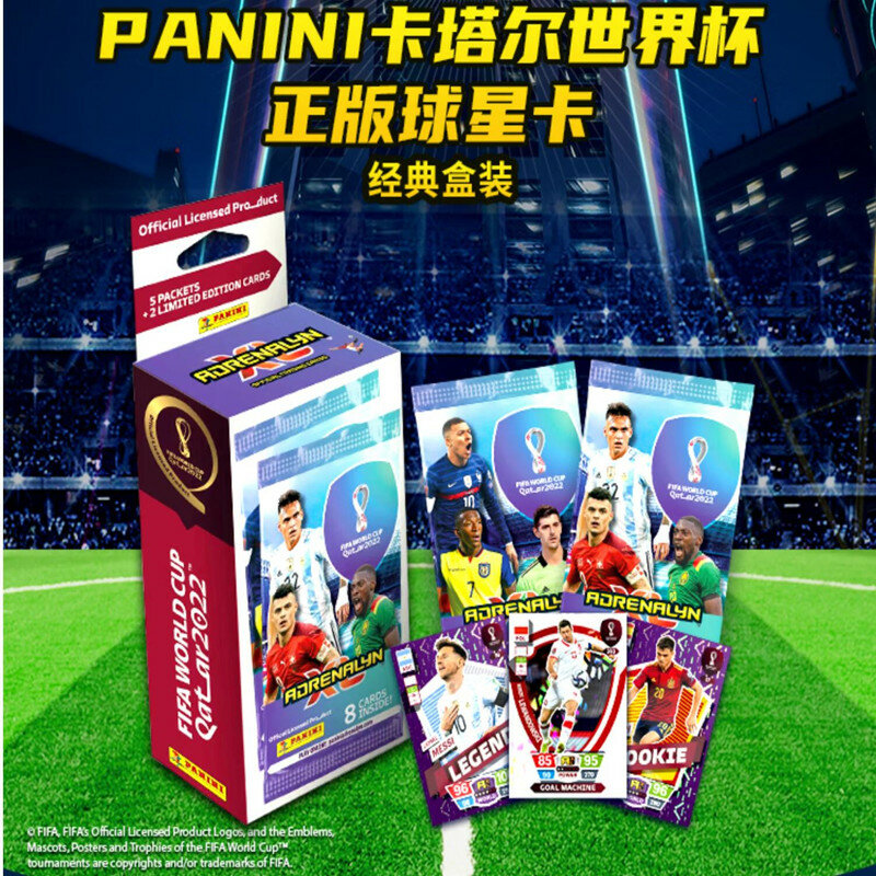 Tarjeta de estrella del fútbol Panini, colección de la Copa Mundial de fútbol de Catar, tarjetas de futbolista, regalos para coleccionistas de fanáticos, 2022