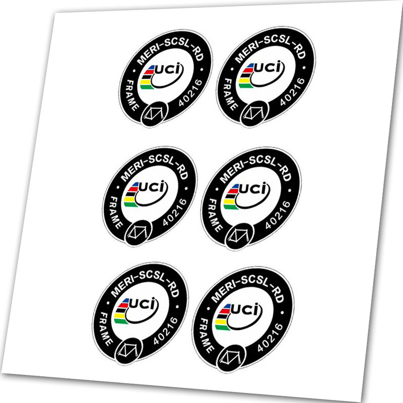For UCI World Tour Custom Stickers For MTB Road Bike Frame Decals Adhesive 6 PcsPcs