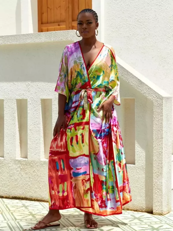 Abrigo africano de poliéster de una pieza para mujer, vestido Dashiki de nuevo estilo, ropa africana de moda para mujer