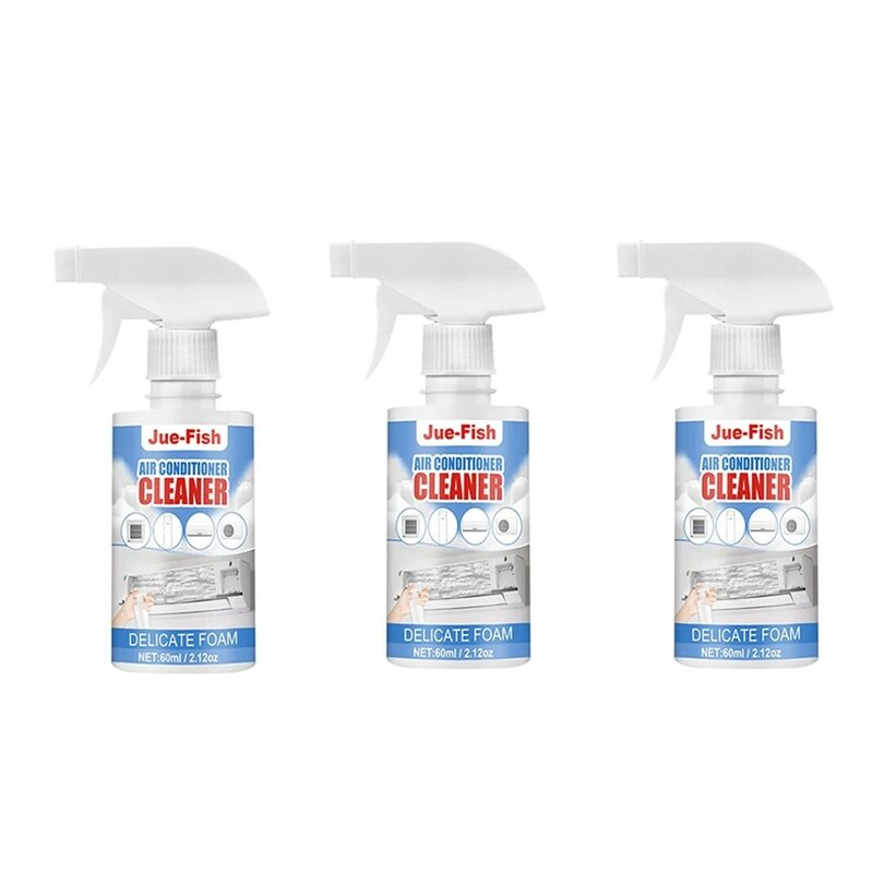 3Pcs 60Ml detergente schiumogeno per aria Spray per la pulizia deodorante per balsamo detergente per schiuma Spray deodorante per la pulizia