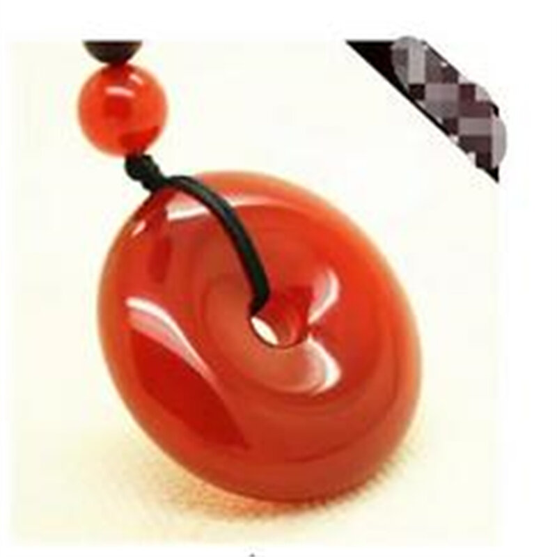 Red new flat buckle pendant red chalcedony necklace Ben life jewerly pendant couple men and women models
