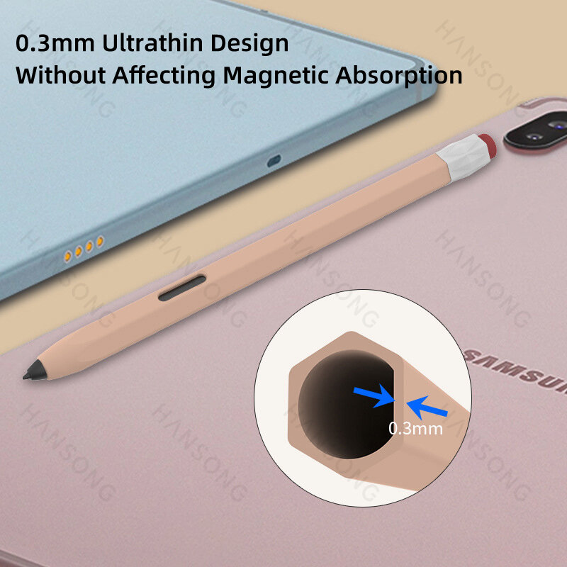 Pen Case for Samsung Galaxy Tab S Pen for Samsung Tab S6 Lite S7 S8 S7 Plus S7 FE S8 Plus Liquid Silicone Stylus Pencil Cover