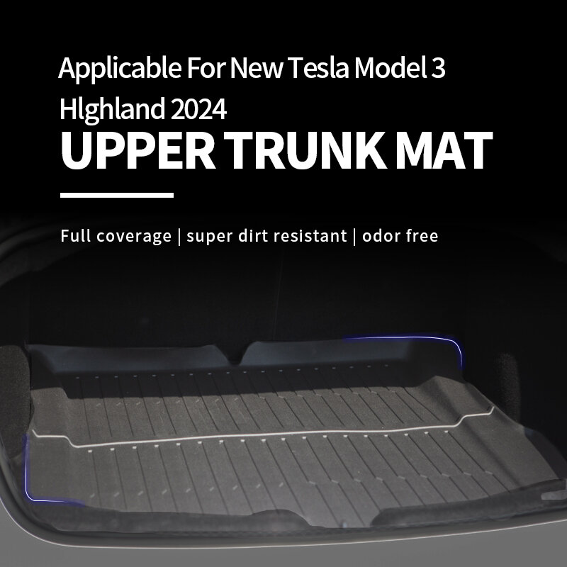 Fußmatten für neue Tesla Modell 3 2024 Highland Tpe wasserdichte verschleiß feste Gepäck matte Fuß polster Heck koffer Matten Zubehör