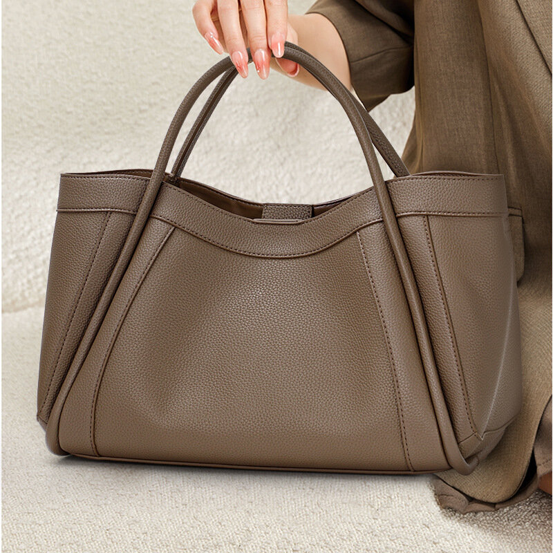 2024 new Women's leather bag women's handbag fashion commuter  mother large capacity Tote single shoulder crossbody bag