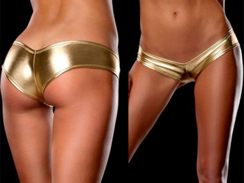 Women Bronzing Thong Shiny Nightclub T-pants Sexy Leather Trendy Panties Female Candy Color Fitness Shorts Underwear Night Pants