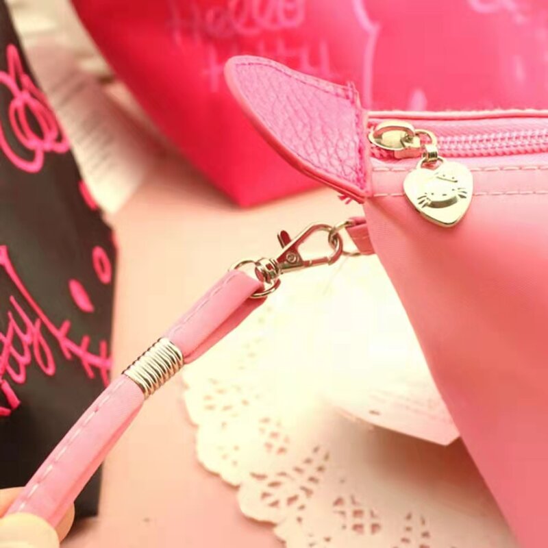 헬로 키티 화장품 가방 소형 휴대용 심플 귀여운 소녀 대용량 여행 방수 스킨 케어 제품 보관 가방