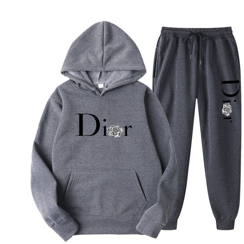 Custom Logo Fashion Men's Hoodies+Sweatpant 2 Pieces Sets Men Tracksuit Sportswear Male Pullover Sweatshirts Outfits