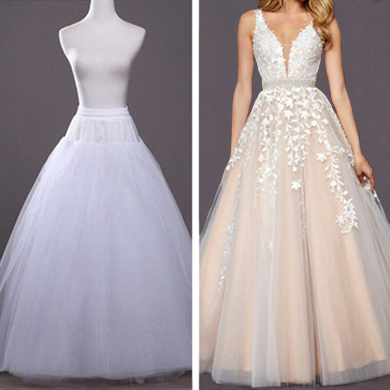 Petticoat para uma linha estilo vestido um hoop acessórios de casamento underskirt tamanho livre crinoline nupcial petticoats 8804