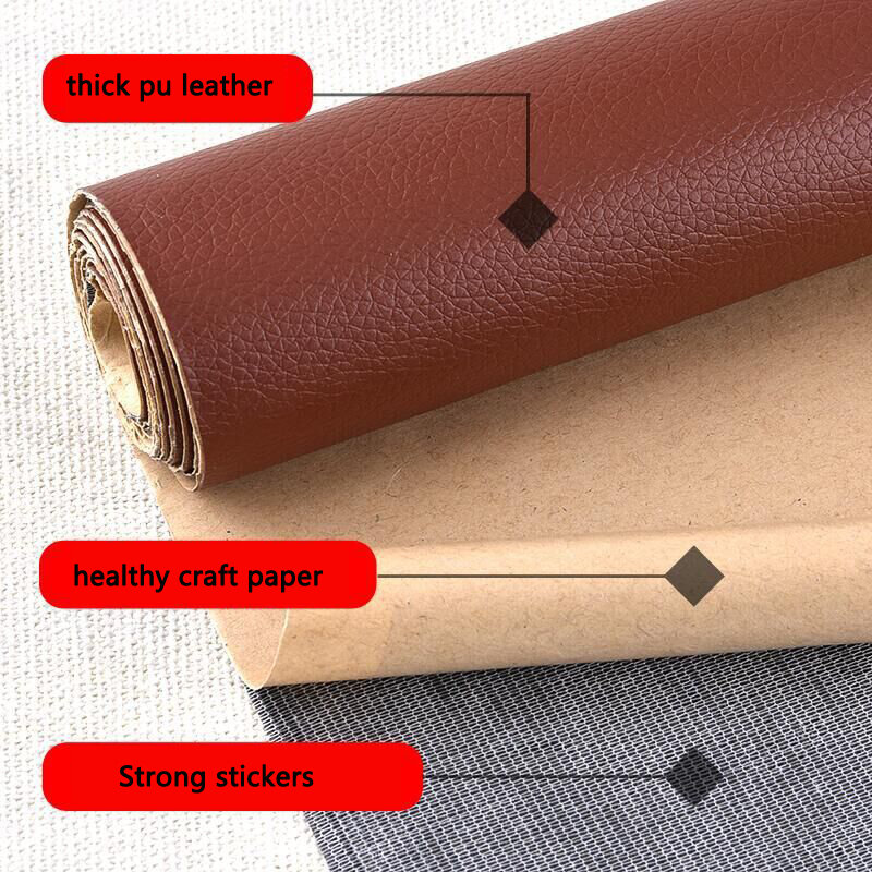 Auto-adesivo PU Leather Fabric Patch, Patches de Reparação de Sofá, Stick-on, Tecidos Adesivos, Scrapbook, 50x137cm
