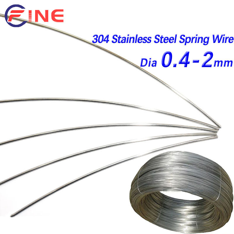 2/5M 304 filo per molle in acciaio inossidabile diametro filo duro 0.4/ 0.5/ 0.6/ 0.7/ 0.8/ 1.0/ 1.2/ 1.3/ 1.5/ 1.6/ 1.8/ 2.0mm