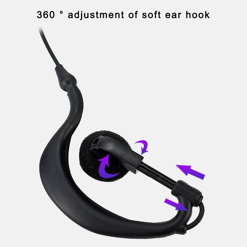 2-pin Kopf-montiert Walkie-talkie Headset Mikrofon Walkie-talkie Radio Sicherheit Draht Headset