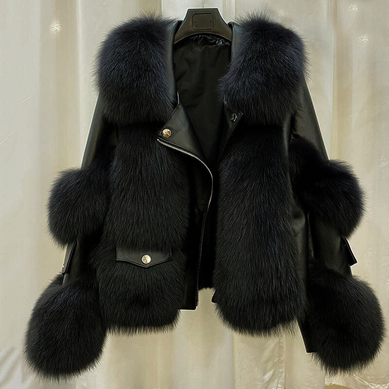 Jaqueta de imitação de pele de raposa feminina, casaco casual, pele estrangeira, alta qualidade, novo, inverno