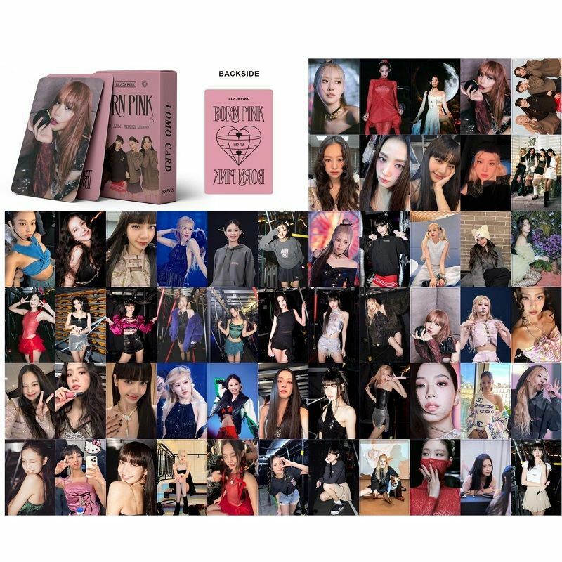 ألبوم Kpop باللونين الأسود والوردي ، JISOO JENNIE LISA ROSE ، مجموعة بطاقات LOMO القابلة للتحصيل ، مجموعة صور فوتوغرافية لهدايا المعجبين ، 55: لكل مجموعة