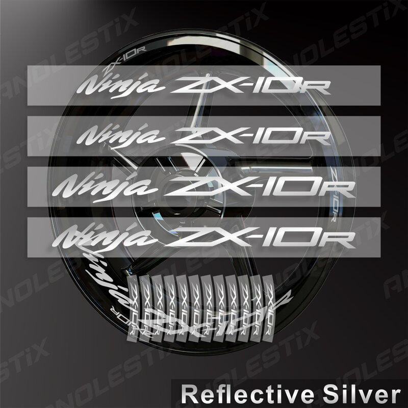 AnoleStix-pegatina reflectante para rueda de motocicleta, cinta de rayas para llanta, para Kawasaki ZX-10R, ZX, 10R, 2019, 2020, 2021, 2022, 2023