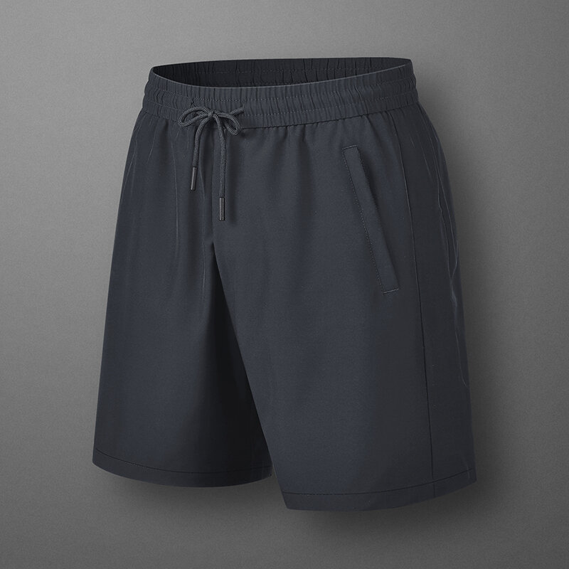 Fashion Loose Elastic Waist Pockets All-match Bandage Korean Shorts Men's 2024 Summer New Oversized Solid Color Casual Shorts
