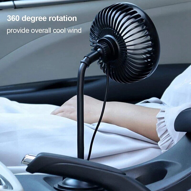 Incorporado USB Powered carro Cooling Fan, 3 Speed Car Fan ventilador elétrico portátil