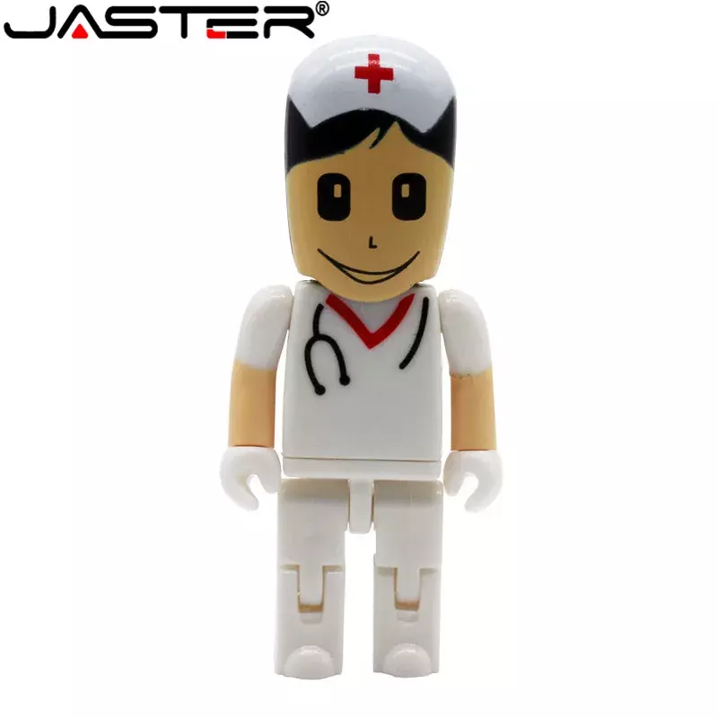 JASTER-USBフラッシュドライブ、かわいい医師のモデル、プラスチック製のペンドライブ、メモリカード、uディスク、フラッシュメモリ、ギフト、2.0、4GB、8GB、16GB、32GB、64GB
