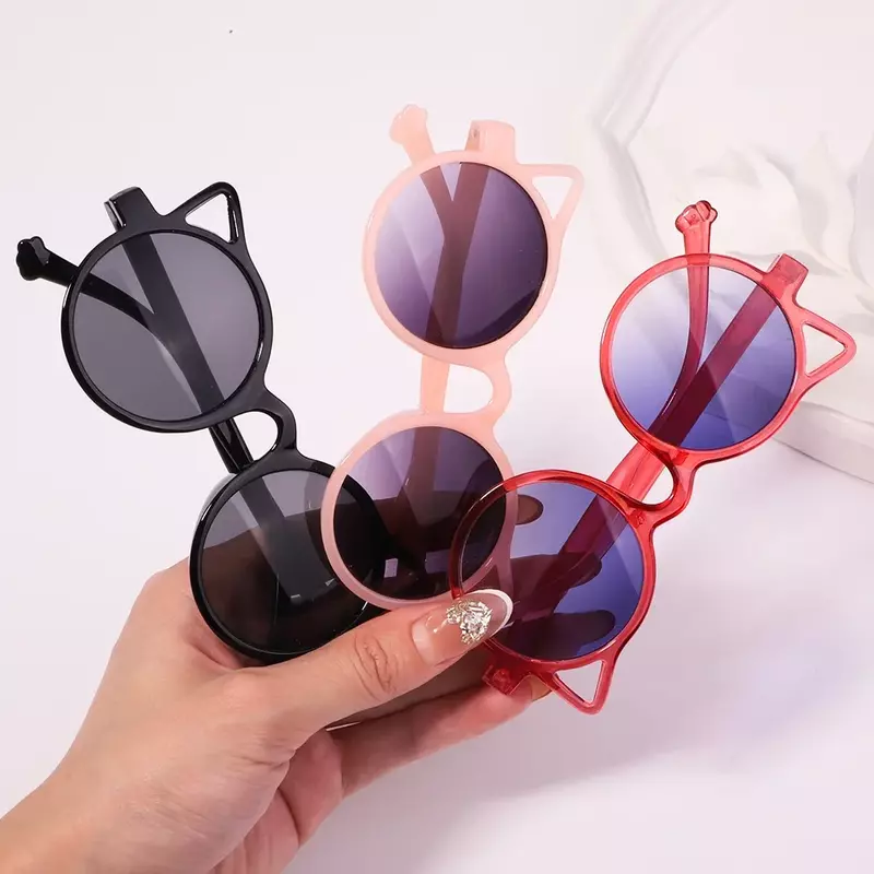 Conjunto de 2 gafas de sol para niños, diadema de playa, lazo, gafas de sol lindas, diadema de nailon elástico, accesorios de gafas protectoras