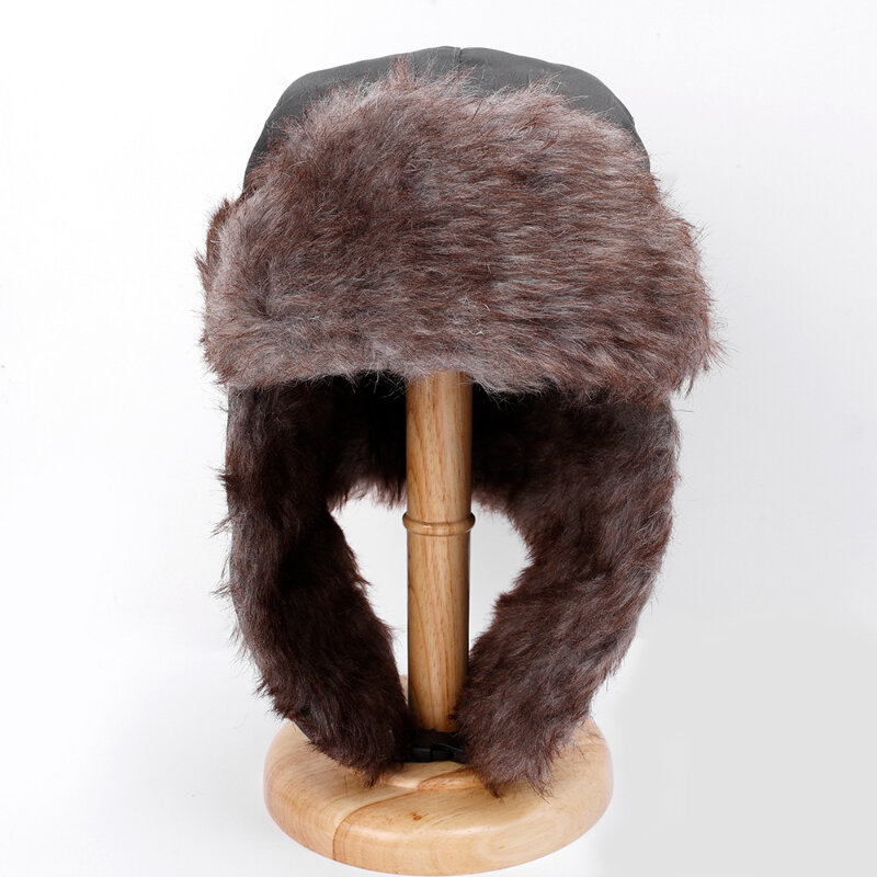 Topi Bomber bulu palsu tebal pria wanita, topi penutup telinga Ski lembut untuk cuaca dingin Ekstrim Musim Dingin