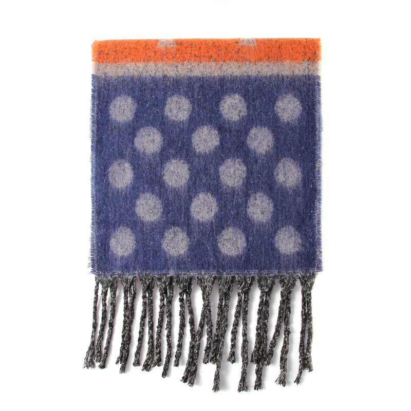 Winter Long Soft Warm Tartan Check Scarves Wraps for women Scarf Dots Print Tassel Shawl Long Stole