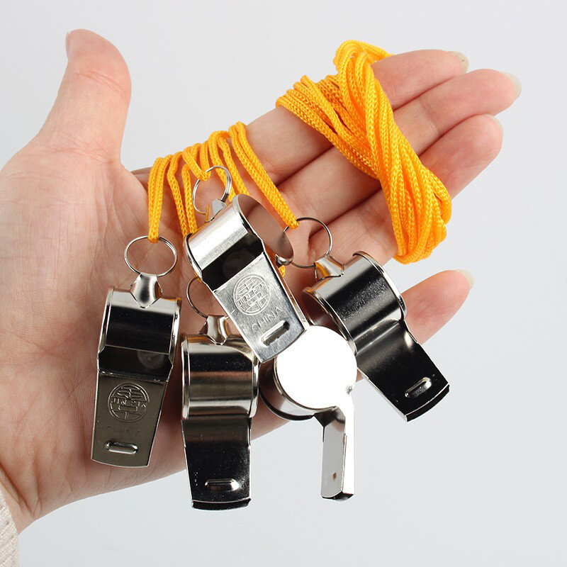 1pc Metal Whistle Referee Sports Rugby Stainless Steel Whistle Soccer Basketball Party Training School Cheerleading
