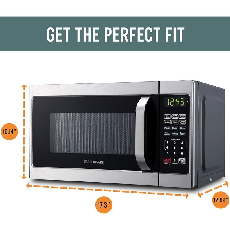 Countertop Microwave 700 Watts, 0.7 cu ft - Microwave Oven with LED Lighting and Child Lock - Perfect for Apartments and Dorms