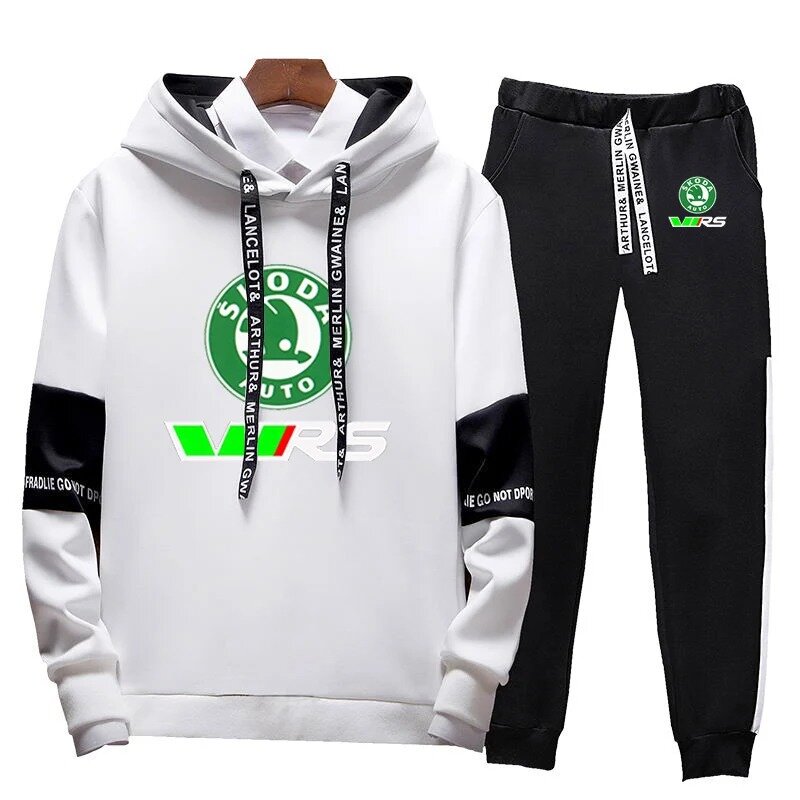 Skoda Rs Vrs Motorsport Graphicorrally Wrc Racing Men Spring Autumn Fashion Casual Hoodie Drawstring Pants New Lace Up Sets
