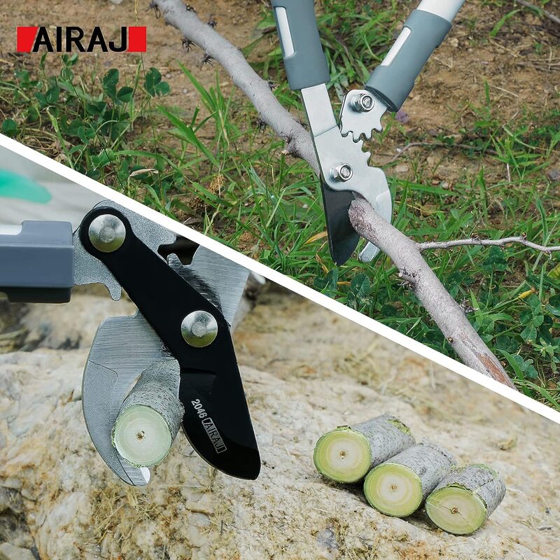 Airajバイパス剪定はさみ45 cm、ギア操作切断システム、切断枝、30 mmより厚い、SK-5鋼の刃