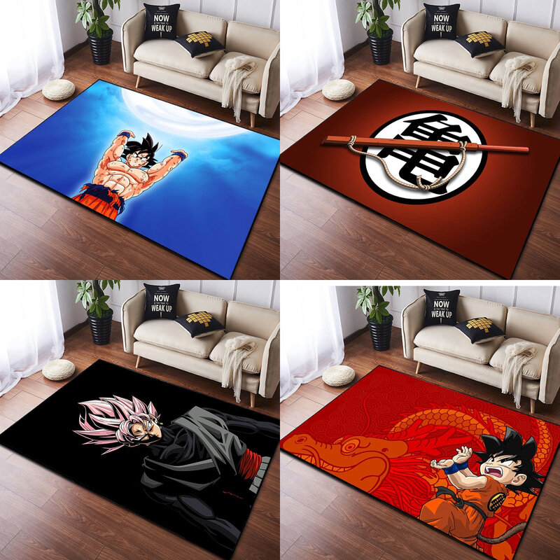 Dragon Ball Super Saiyan Carpets Mat Bath Mat Non Slip Anime Cartoon Style Son Goku Bejīta Cushion Absorbent Mat Home Decor Gift