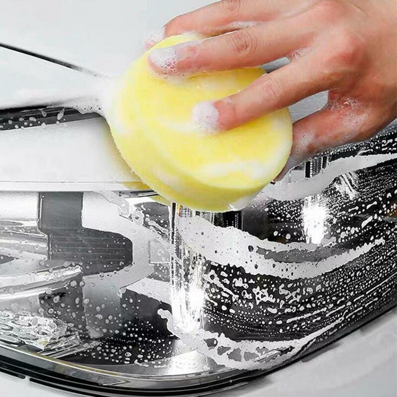 1Pc/12Pcs Waxing Sponge Porous Effortless High Density Super Soft Car Cleaning Sponge Yellow Car Polish Wax Applicator Pad