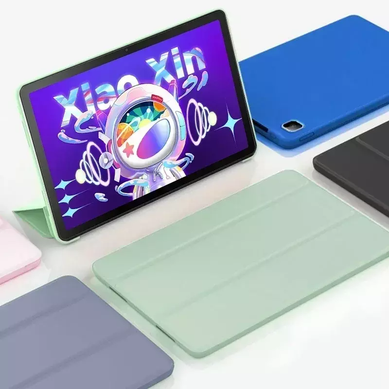 Caso inteligente para Lenovo Xiaoxin Pad, estojo magnético para tablet, capa de couro flip, trifold, P12, TB128FU, 2022, 10,6"