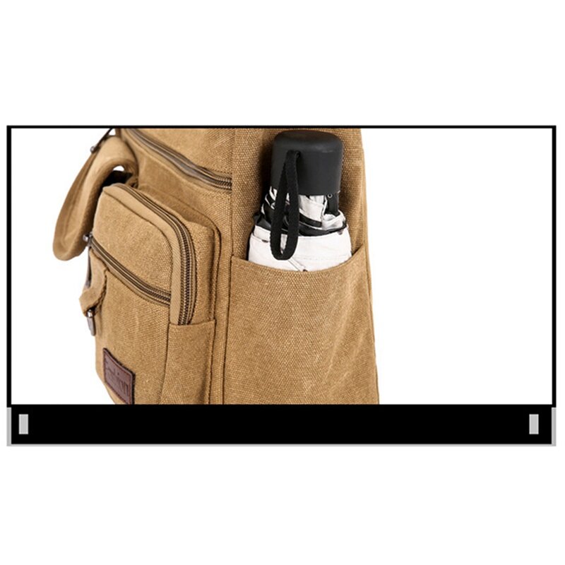 Холщовая Сумка на плечо для мужчин с несколькими карманами, модная вместительная сумка для инструментов, повседневный мужской мессенджер на ремне